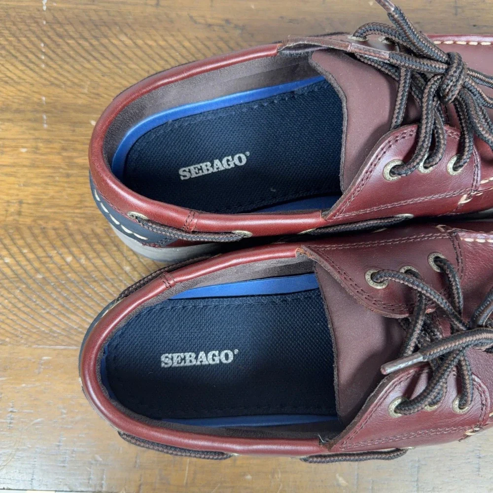 Sebago Boat‎ Shoes Mens 10 Brown Smooth Bluefin Ox Leather Nautical Deck Shoes